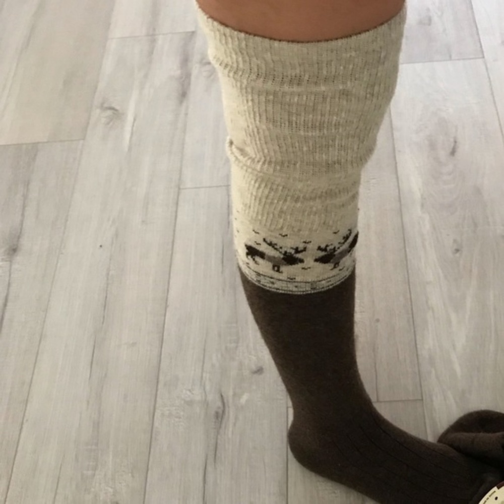 Woman’s 100% Organic Sheep Wool Thigh High Socks